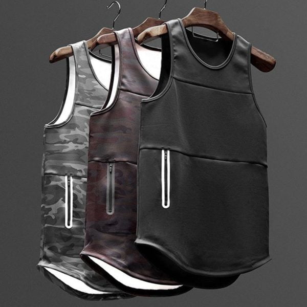 Male Casual Vest Tops Men's Sports Vest Summer Quick Drying Running